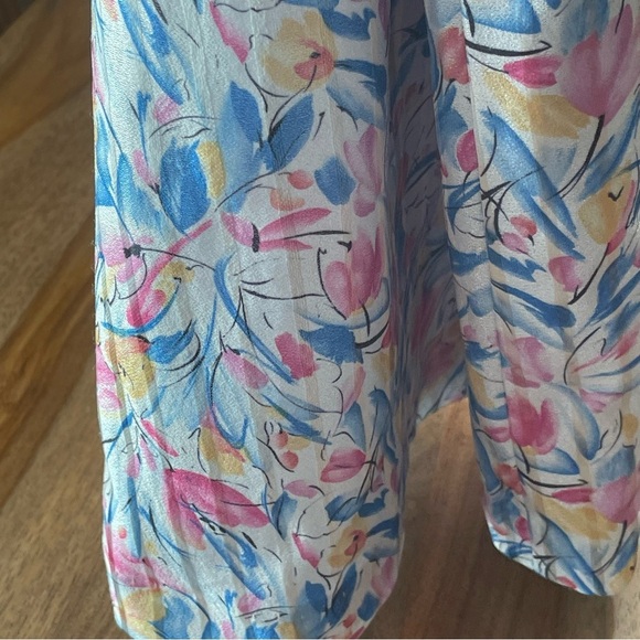 Graff California Floral Vintage 80s‎ Pastel Prairie Skirt Pockets sz 14 Made USA - Picture 8 of 14